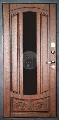 входная дверь со стеклом, отделка мдф винорит - внутренняя часть двери ДВ-704